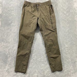 Vuori Mens Slim Fit Ripstop Olive Green Stretch Waist Cargo Pants Est M